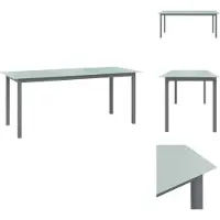 vidaXL Tavolo da giardino grigio chiaro 190x90x74 cm in alluminio e vetro - Tavoli da giardino