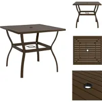 vidaXL Tavolo da giardino marrone 81,5x81,5x72 cm in acciaio - Tavoli da giardino