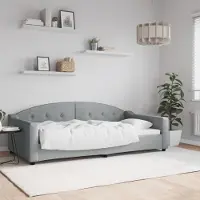 Prolenta Maison Exclusive - Letto a giorno grigio chiaro, 100x200 cm, tessuto