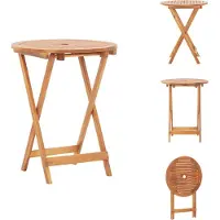 vidaXL Tavolo da giardino pieghevole 60 x 75 cm in legno massiccio di acacia - Tavoli da giardino
