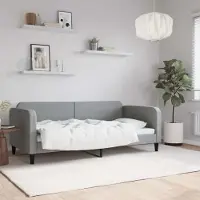 Prolenta Maison Exclusive - Letto a giorno grigio chiaro, 90x190 cm, rivestito in tessuto