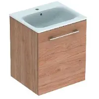 Geberit Selnova Square - Mobile lavabo 635x538x480 mm, con lavabo, 1 anta, noce chiaro 501.251.00.1
