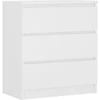 3Xeliving Comodino, 70 cm, bianco, 70 x 78 x 39 cm