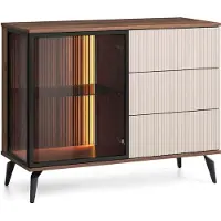 Furnlux Classic FURNLUX Credenza Vici Beige Und Black 103cm / Hauptfarbe: Beige / Dimensioni: 103 x 39 x 80 cm