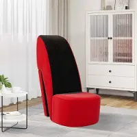 Prolenta Maison Exclusive - Poltrona a Forma di Scarpa con Tacco Alto in Velluto Rosso