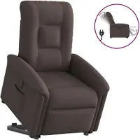 Syfax Poltrona Alzapersona Reclinante Elettrica Marrone Scuro Tessuto