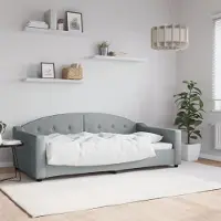 Prolenta Maison Exclusive - Letto a giorno grigio chiaro, 90x190 cm, rivestito in tessuto