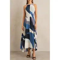 Reiss Stripe Maxi Occasion Dress Blue Taglia: 8 | Maxi abiti Outlet | Donna | Blu