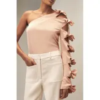 Reiss Bow Sleeve Top Pale Pink Taglia: 12 | Magliette intime Outlet | Donna | Rosa