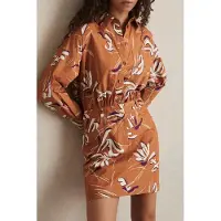 Reiss Floral Print Dress Rust Taglia: 12 | Abiti in T-Shirt Outlet | Donna | Marrone
