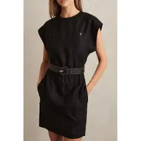 Reiss Short Sleeve Linen Dress Black Taglia: 6 | Abiti in T-Shirt Outlet | Donna | Bianco