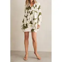 Reiss Floral Printed Swing Dress Ivory/green Taglia: 8 | Abiti in T-Shirt Outlet | Donna | Bianco