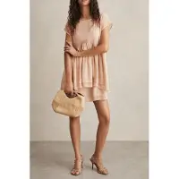 Reiss Short Ruffle Dress Pale Pink Taglia: 8 | Abiti Mini Outlet | Donna | Rosa