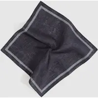 Reiss Plain Linen Pocket Square Navy Taglia: OS | Sciarpe Outlet | Uomo | Bianco