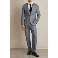 Reiss Sb 2b Notch Prince Of Wales Check Linen Blazer Soft Blue Taglia: 40 | Blazers Outlet | Uomo | Bianco