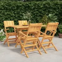 Prolenta Maison Exclusive - Set da pranzo da giardino in teak massiccio, 5 pezzi