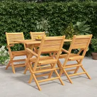 Prolenta Maison Exclusive - Set da pranzo da giardino in teak massiccio, 5 pezzi