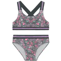 Color Kids Kid's Bikini with Contrast Straps AOP Bikini Bambini (176, grigio)