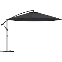 Syfax Ombrellone a Sbalzo Palo in Acciaio 350 cm Nero