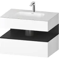 Duravit Collection One lavabo à encastrer avec meuble sous-vasque en console, 800x550x600mm, niche en chêne noir, QA4785016180000, QA4785016180000