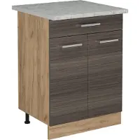 Vicco Mobiletto base per cucina R-Line Grigio nobile 60 cm PL Marmo, Model 54025