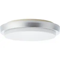 Brilliant BRILLANTE plafoniera LED senza tempo per esterni DEVORA | argento | plastica Ø 28 cm | 12W 1600 lumen 3000 Kelvin | IP65