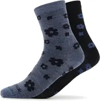 Heber Peak Merino SylvaHe. Flower Socks 2-Pack Calze casual Donna (36-38, blu)
