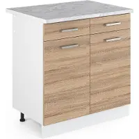 Vicco Mobiletto base per cucina R-Line Sonoma 80 cm , PL Marmo, Model 29727