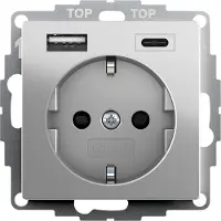 Gira SCHUKO SH Alimentatore USB 2f tipo aria condizionata - Presa di contatto di protezione 2459600
