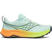 Saucony - Scarpe trail - Peregrine 16 Aqua/Citron per Donne - Taglia 38,5 - Blu