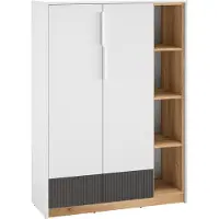Furnlux Classic Credenza FURNLUX Torino Grafite E Bianco E Rovere 101cm / Colore principale: Bianco / Dimensioni: 101 x 140 x 40 cm