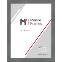 MendeFrames Telaio in legno massello con vetro museale, 28x35 cm, grigio, serie H120