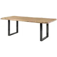 MASSIVMOEBEL24.DE MASSIVMOEBEL24 | FREEFORM 5 tavolo da pranzo in legno di mango - verniciato beige / gambe in ferro U antracite lucido 220x100