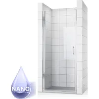 Sonni 70x195 cm Porta per nicchia, porta a battente, cabina doccia, porta doccia senza telaio con vetro Nano ESG.