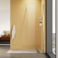 Sonni 80 x 200 x 0,8 cm Porta doccia fissa con due ripiani in vetro