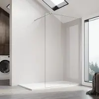 Sonni Cabina doccia 76cm con rivestimento nano 8mm Schermo doccia walk-in Cabina doccia in vetro temperato di sicurezza con possibilità di regolazione, altezza 200cm