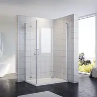Sonni Cabina doccia 120x90cm Altezza: 195cm Doccia in nano vetro Cabina doccia ad angolo con porta a battente Bagno doccia ad angolo Porta a battente Porta a soffietto Porta a battente a libro