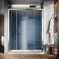 Sonni Porta scorrevole per doccia 130 cm x 185 cm Vetro ESG Cabina doccia Porte scorrevoli per doccia Parete doccia Porta per nicchia Doccia Porta per doccia Vetro di sicurezza temperato Altezza: 185 cm