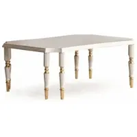 Casa Padrino Tavolino barocco Crema / Oro 110 cm - Mobili barocchi per soggiorno