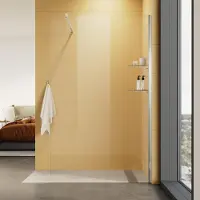 Sonni 120 x 200 x 0,8 cm Porta doccia fissa con due ripiani in vetro