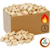 Pemicont Floranica blocchi di legno 20kg - legna di pino per accensione, briquettes per camino, forno e barbecue, artigianato e modellismo