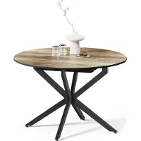 Livinity tavolo da pranzo allungabile Firenze, 120 x 120 cm Estensibile, Nero/quercia rustico/Rovere rustico