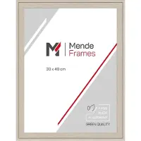 MendeFrames Cornice per foto in legno H120 crema 40x60 cm con vetro museo