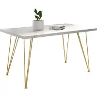 FURNLUX Tavolo da pranzo Rosa Bianco 90cm / Colore principale: Bianco / Dimensioni: 90 x 76 x 260 cm