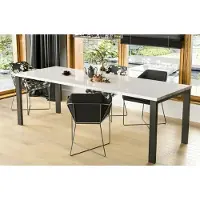Endo -Moebel Garant tavolo da pranzo 130cm-265cm metallo allungabile tavolo da cucina con struttura in metallo (bianco lucido)