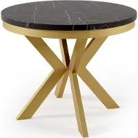 FURNLUX Tavolo da pranzo Edder Black And Gold 100cm / Colore principale: Nero / Dimensioni: 100 x 76 x 176 cm