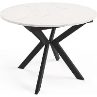 FURNLUX Tavolo da pranzo Leia White 100cm / Colore principale: Bianco / Dimensioni: 100 x 78 x 138 cm