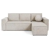 Sofello Divano angolare con funzione letto CUBE Melange – Tessuto Puente 06 Melange, superficie letto: 204×144 cm, divano angolare robusto e resistente, divano angolare di grandi dimensioni,