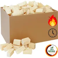 Pemicont Floranica blocchi di legno 10kg - legna di pino per accensione, briquettes per camino, forno e barbecue, artigianato e modellismo
