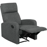 Youjia Poltrona relax, poltrona reclinabile con poggiagambe regolabile, poltrona da salotto moderna con rivestimento in tessuto, grigio